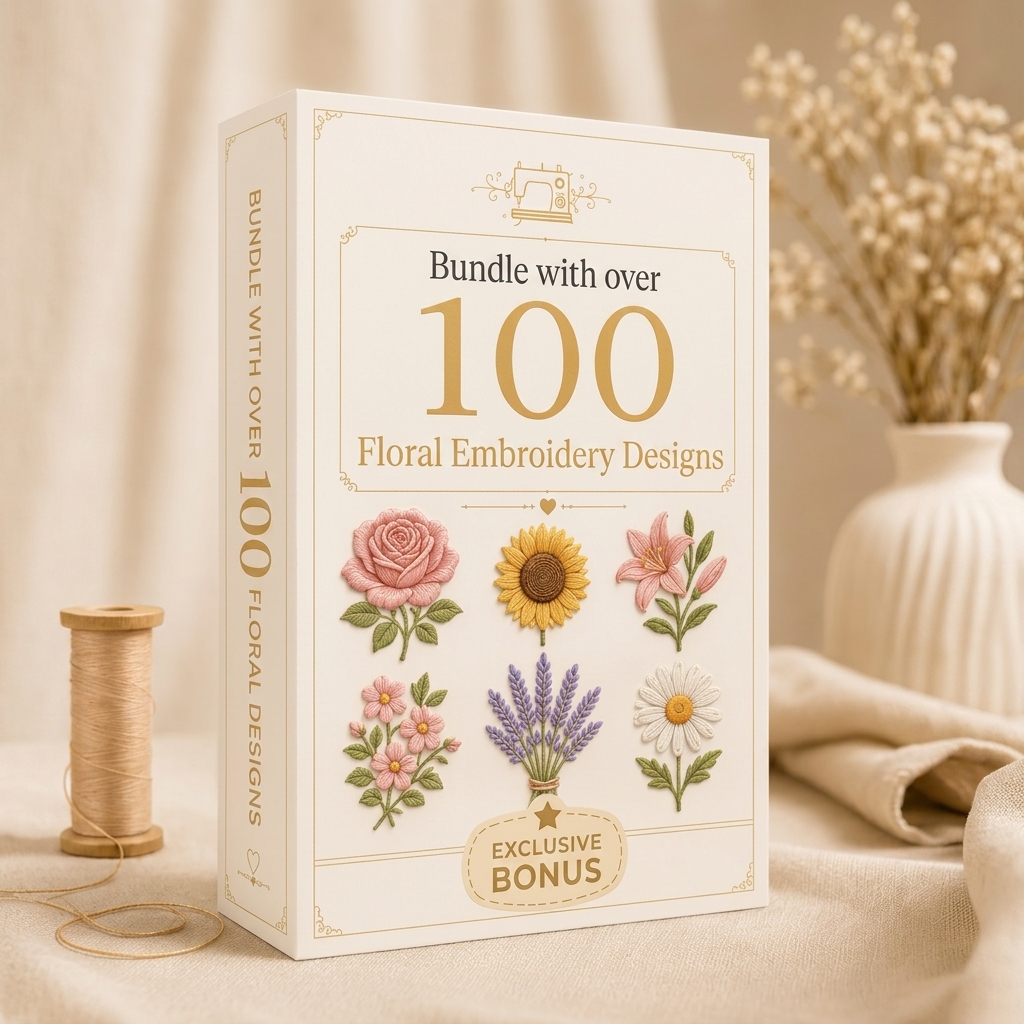 Bonus 2: 100 Flower Embroidery Designs